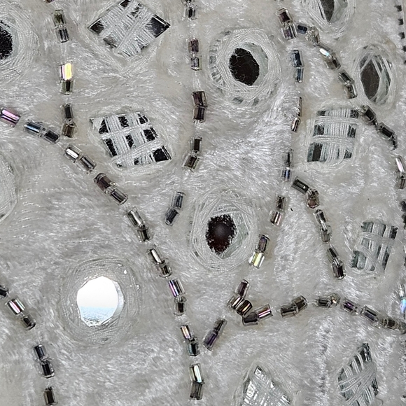 Sherri Hill Mirrored Beaded Mini Skirt Zipper Front Boho Glam Formal Statement - Picture 10 of 11